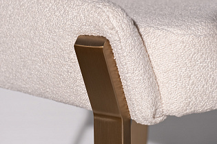 Стул обеденный букле белый/бронза