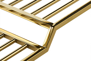 Банкетка велюровая серо-бежевая/золото