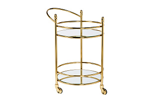 Тележка сервировочная металлическая с зеркальными полками