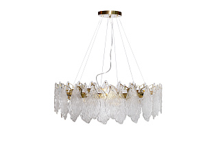 Люстра подвесная стекло прозрачное/золото