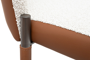 Стул обеденный букле кремовый/экокожа терракотовая 4 (превью)