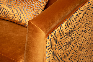 Диван Треви(Trevi) трехместный раскладной оранжевый с кантом