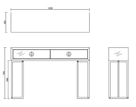 Консоль Garda Decor черное стекло/золото