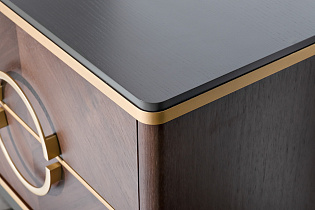 Тумбочка прикроватная с 2-мя ящиками темный шпон