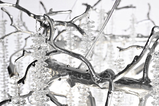 Люстра со стеклянными подвесками цвет серебро