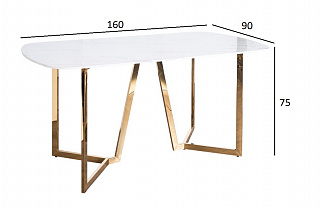 Стол обеденный белый/золото