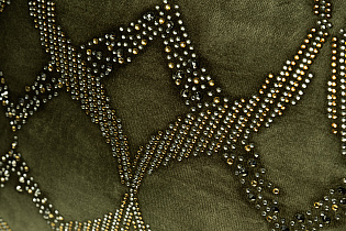 Подушка декоративная с бисером «Арабески» зеленая 2 (превью)