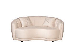 Диван двухместный велюровый бежевый 1 (превью)