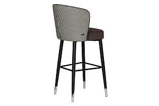Стул барный велюровый серо-коричневый