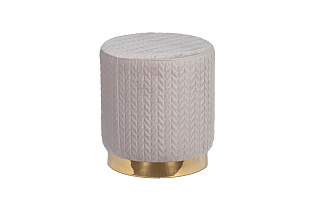 Пуф круглый велюровый светло-серый 1 (превью)