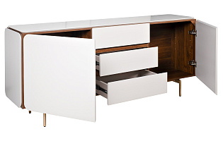 Комод с ящиками и дверцами белый