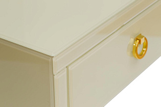 Тумбочка с выдвижным ящиком и стеклянными панелями бежевая