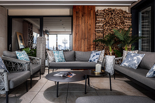 Кресло уличное "Муза" темно-серое с оплеткой