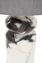 Лампа настольная мраморная с серым абажуром