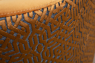 Кресло Наполи(Napoli) вращающееся вельветовое с принтом оранжевое