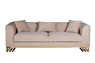 Диван Люцерн (Lucerne) трехместный велюровый бежевый