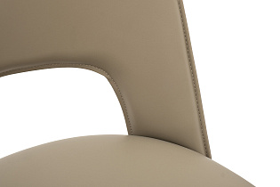 Стул обеденный экокожа бежевый/бронза