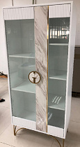 Витрина Plisse белая/золото