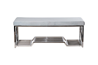 Банкетка велюровая голубая/хром 1 (превью)