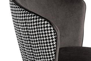 Стул обеденный велюровый серо-коричневый