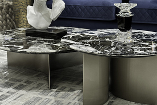 Стол журнальный искусственный мрамор черный