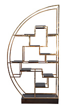 Стеллаж-полусфера розовое золото/темный шпон 1 (превью)