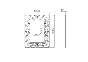 Зеркало прямоугольное "Меандры"