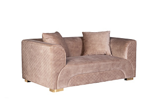 Диван двухместный велюровый бежевый