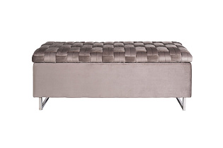 Банкетка с ящиком велюровая серо-бежевая 1 (превью)