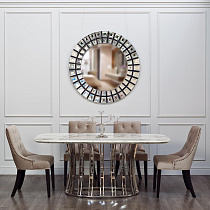 Стол обеденный светло-серый (искусственный камень)