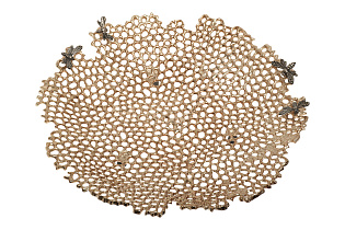 Блюдо декоративное «Соты» золотое 1 (превью)