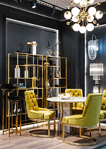 Стул на металлическом каркасе оливковый