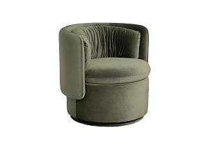 Кресло поворотное велюровое зеленое