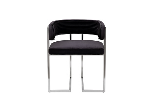 Стул велюровый черный/матовый хром