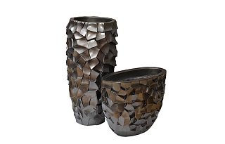 Кашпо напольное металлик