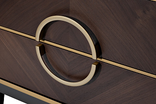 Тумбочка прикроватная с 2-мя ящиками темный шпон