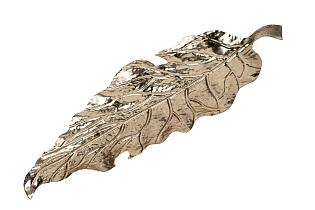 Тарелка декоративная «Лист» золотая 1 (превью)