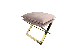 Пуф велюровый розовый/золото