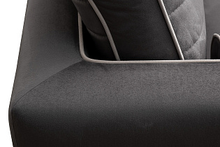 Диван Мадрид Память(Madrid Memory) трехместный велюровый серый с кантом