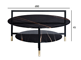 Стол журнальный круглый с полкой черный 7 (превью)