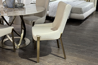 Стул обеденный букле белый/бронза