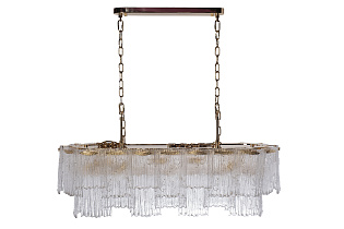 Люстра подвесная прямоугольная из рифленого стекла 1 (превью)