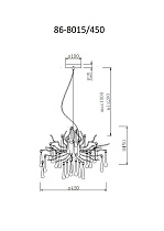 Люстра подвесная "Капли" круглая (шампань)