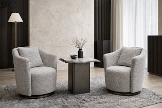 Кресло Verona вращающееся букле серое