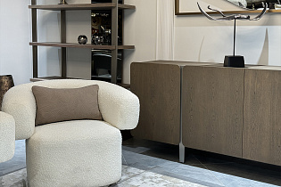 Кресло поворотное Lugano букле белое