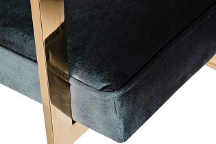 Стул велюровый зеленый/золото