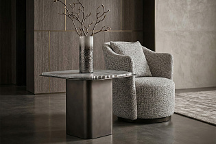 Кресло Verona вращающееся шенилл серый/бронза