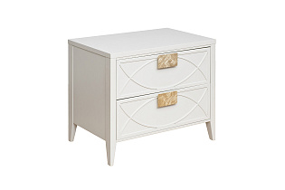 Тумбочка прикроватная с 2-мя ящиками бежевая