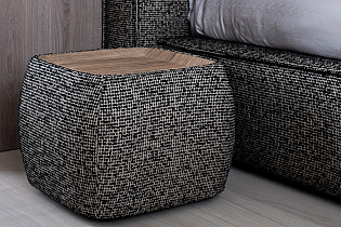 Столик прикроватный мягкий Runa шенилл серый