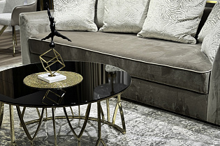 Стол журнальный с черным стеклом (золото) 6 (превью)